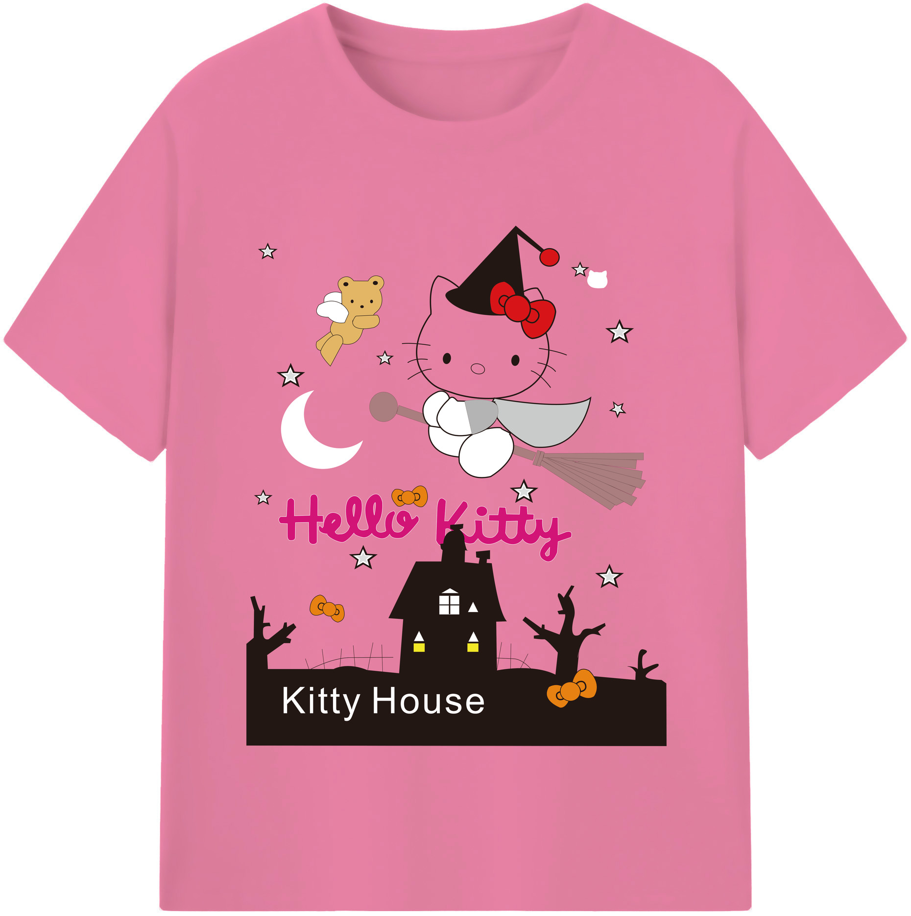 （画像用） Hello Kitty ハローキティ 綿100％半袖Tシャツ（フロントプリント）